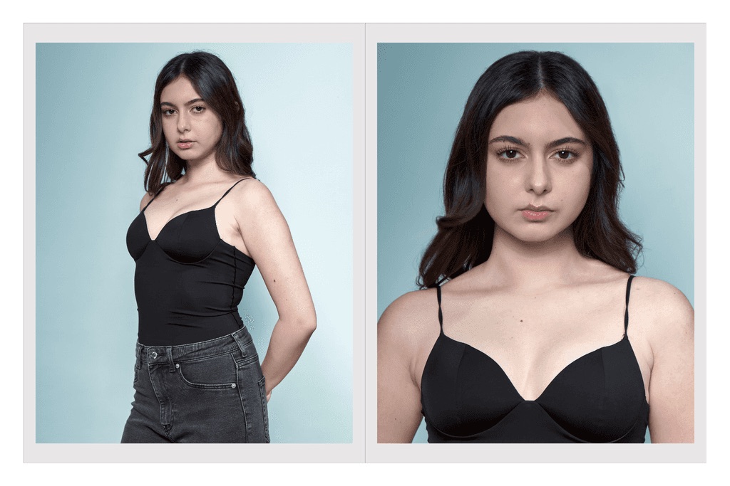 Comp card de Daniela Sánchez